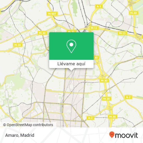 Mapa Amaro, Calle de Pedro Muguruza, 5 28036 Nueva España Madrid