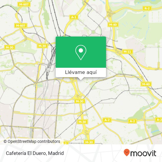 Mapa Cafetería El Duero, Calle de Mesena, 53 28033 Atalaya Madrid