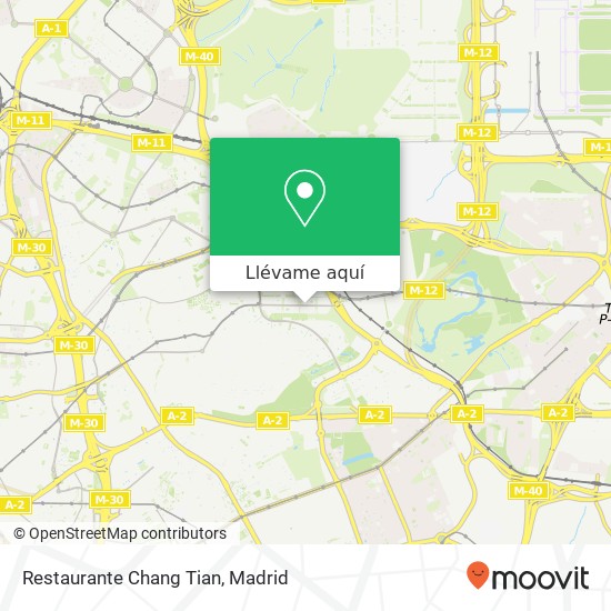Mapa Restaurante Chang Tian, Calle de Silvano, 139 28043 Canillas Madrid