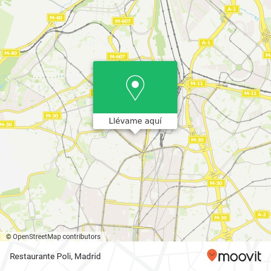 Mapa Restaurante Poli, Calle del Cañaveral, 88 28029 Almenara Madrid