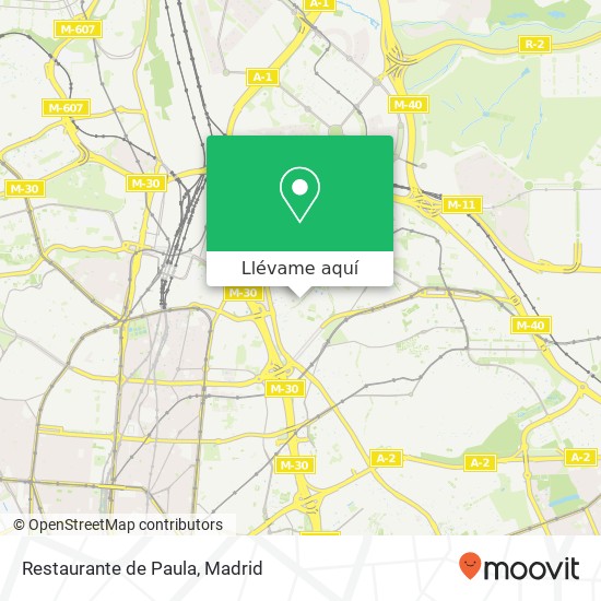 Mapa Restaurante de Paula, Calle de Añastro, 23 28033 Madrid