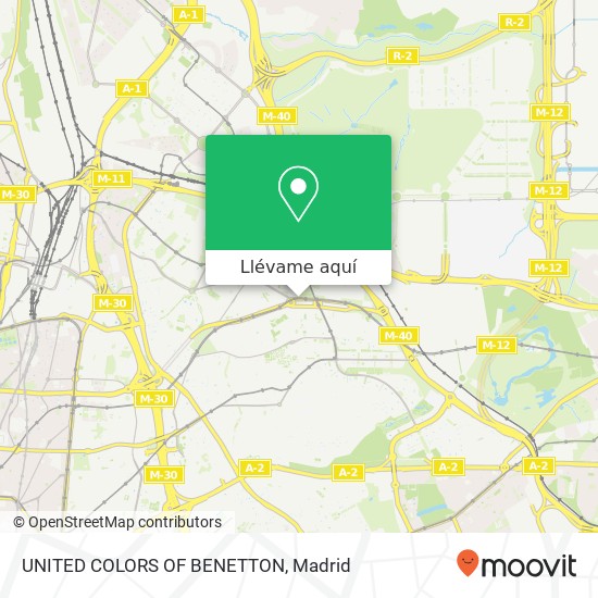 Mapa UNITED COLORS OF BENETTON, Calle de Ayacucho 28043 Madrid