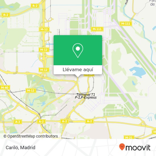 Mapa Cariló, Avenida de Logroño, 112 28042 Casco Histórico de Barajas Madrid