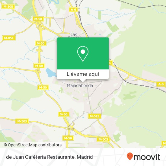 Mapa de Juan Cafétería Restaurante, Calle Doctor Calero, 34 28220 Majadahonda