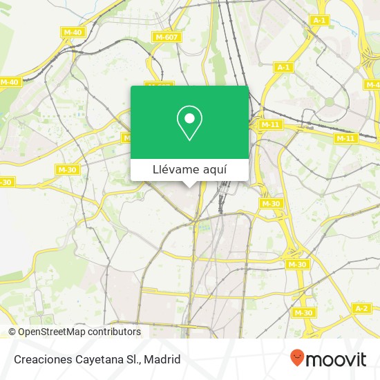 Mapa Creaciones Cayetana Sl., Calle de Matilde Landa, 8 28029 Madrid