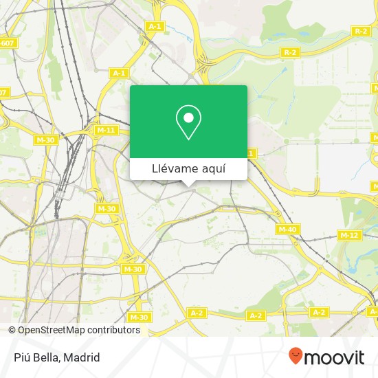 Mapa Piú Bella, Avenida de San Luis, 20 28033 Pinar del Rey Madrid