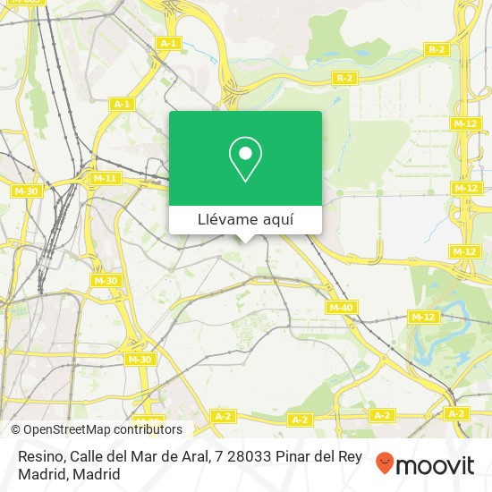 Mapa Resino, Calle del Mar de Aral, 7 28033 Pinar del Rey Madrid