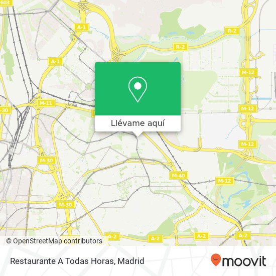 Mapa Restaurante A Todas Horas, Avenida de la Barranquilla, 17 28033 Pinar del Rey Madrid