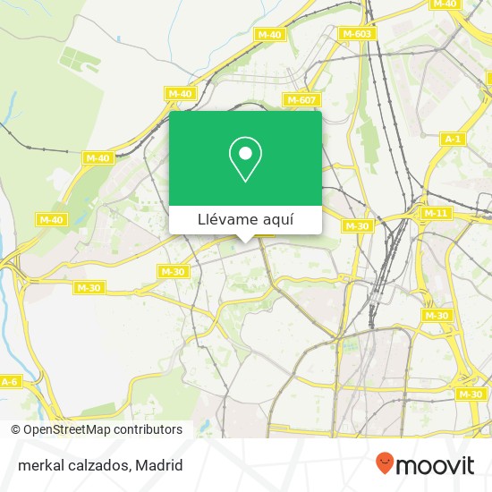 Mapa merkal calzados, 28029 Pilar Madrid