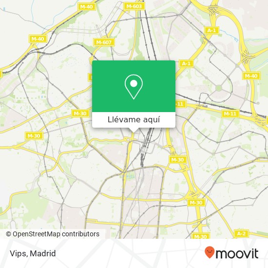 Mapa Vips, Paseo de la Castellana, 280 28046 Castilla Madrid