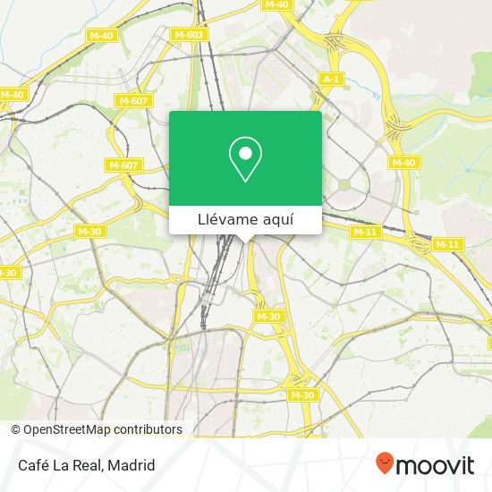 Mapa Café La Real, Avenida de Burgos, 38 28036 Castilla Madrid