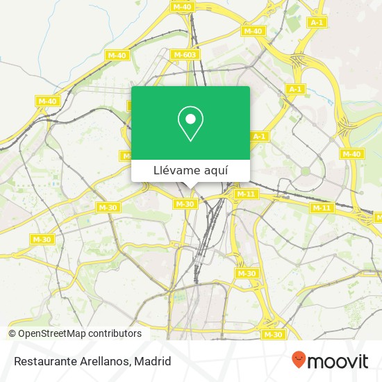 Mapa Restaurante Arellanos, Avenida Llano Castellano, 9 28034 Valverde Madrid