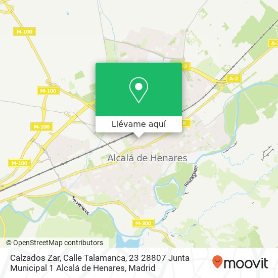 Mapa Calzados Zar, Calle Talamanca, 23 28807 Junta Municipal 1 Alcalá de Henares