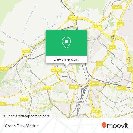 Mapa Green Pub, Calle de Sandalio López, 34 28034 Valverde Madrid