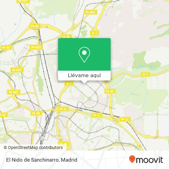 Mapa El Nido de Sanchinarro, Calle del Cardenal Tavera, 2 28050 Valdefuentes Madrid
