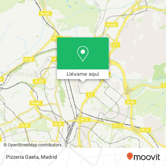 Mapa Pizzería Gaeta, Calle Azofra, 27 28050 Valverde Madrid