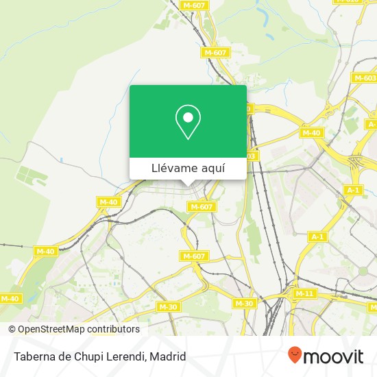 Mapa Taberna de Chupi Lerendi, Avenida Monasterio de El Escorial, 41 28049 El Goloso Madrid