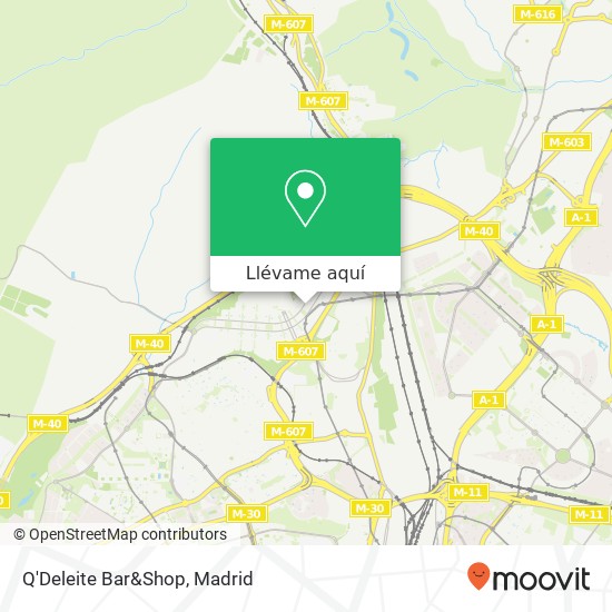 Mapa Q'Deleite Bar&Shop, Calle Monasterio de Samos, 22 28049 El Goloso Madrid