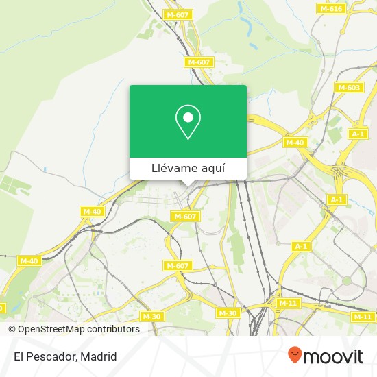 Mapa El Pescador, Calle Monasterio de Samos 28049 El Goloso Madrid