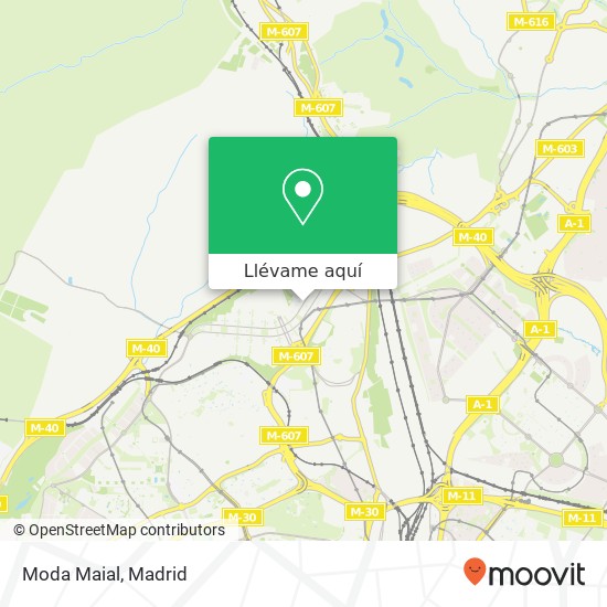 Mapa Moda Maial, Avenida Monasterio de El Escorial, 77 28049 El Goloso Madrid