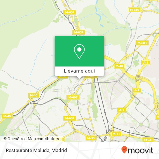 Mapa Restaurante Maluda, Avenida Monasterio de Silos, 83 28049 El Goloso Madrid
