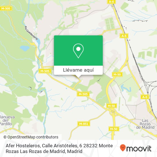 Mapa Afer Hosteleros, Calle Aristóteles, 6 28232 Monte Rozas Las Rozas de Madrid