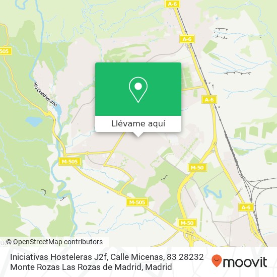 Mapa Iniciativas Hosteleras J2f, Calle Micenas, 83 28232 Monte Rozas Las Rozas de Madrid