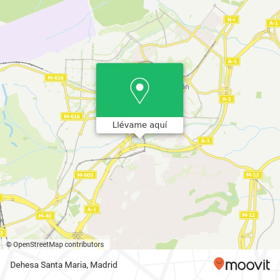 Mapa Dehesa Santa Maria, 28108 Arroyo de la Vega Alcobendas