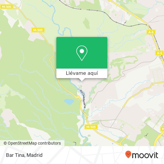 Mapa Bar Tina, Camino Real, 1 28232 Molino de la Hoz Las Rozas de Madrid