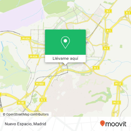 Mapa Nuevo Espacio, Avenida Olímpica, 26 28108 Arroyo de la Vega Alcobendas