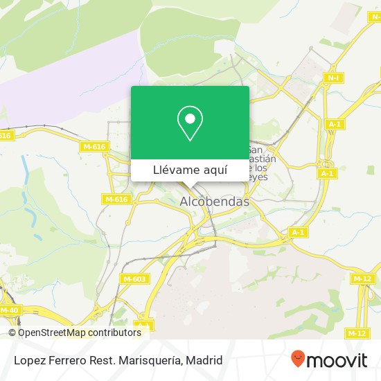 Mapa Lopez Ferrero Rest. Marisquería, Paseo de la Chopera 28100 Alcobendas