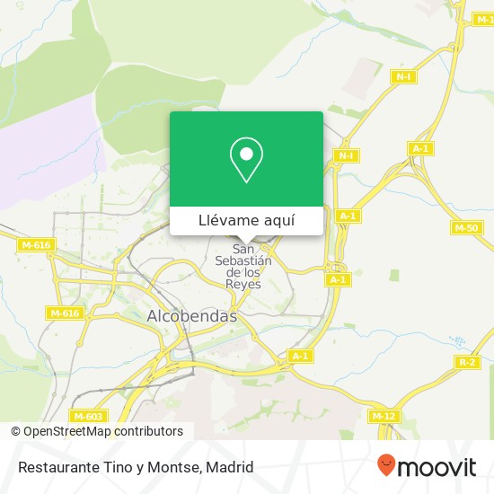 Mapa Restaurante Tino y Montse, Travesía Socorro, 39 28701 San Sebastián de los Reyes