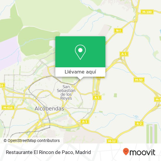 Mapa Restaurante El Rincon de Paco, Avenida Somosierra, 12 28703 San Sebastián de los Reyes