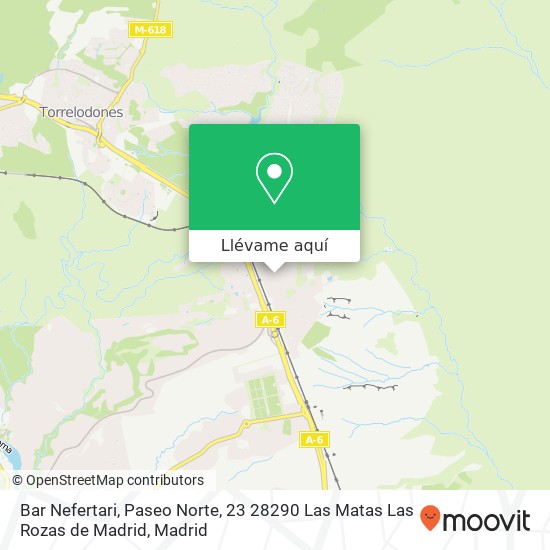 Mapa Bar Nefertari, Paseo Norte, 23 28290 Las Matas Las Rozas de Madrid