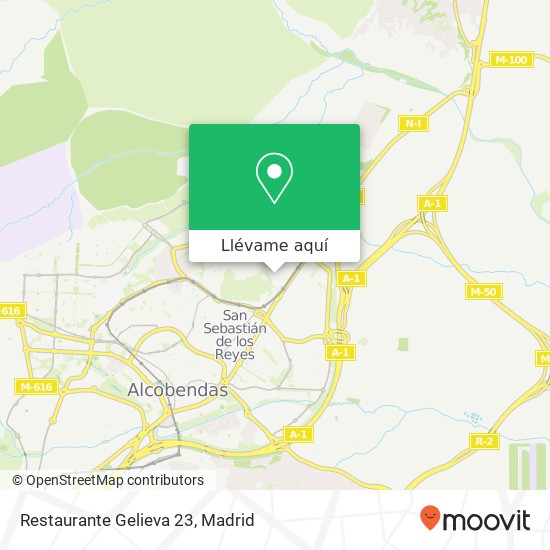 Mapa Restaurante Gelieva 23, Calle Teide 28703 San Sebastián de los Reyes