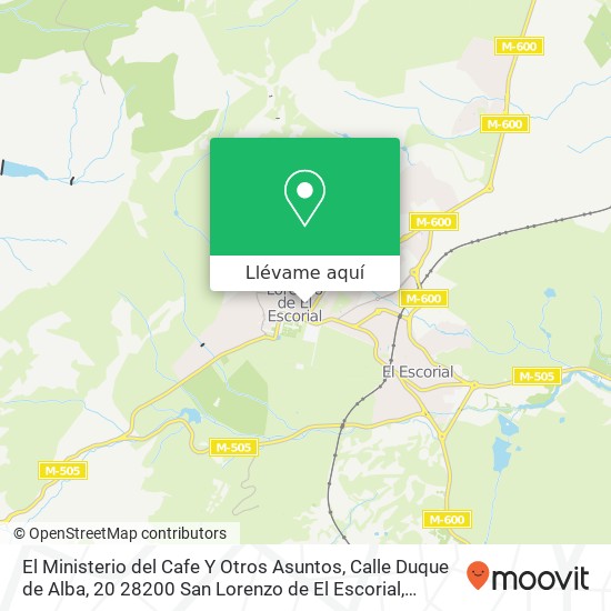 Mapa El Ministerio del Cafe Y Otros Asuntos, Calle Duque de Alba, 20 28200 San Lorenzo de El Escorial