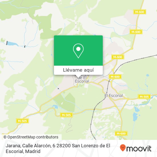 Mapa Jarana, Calle Alarcón, 6 28200 San Lorenzo de El Escorial
