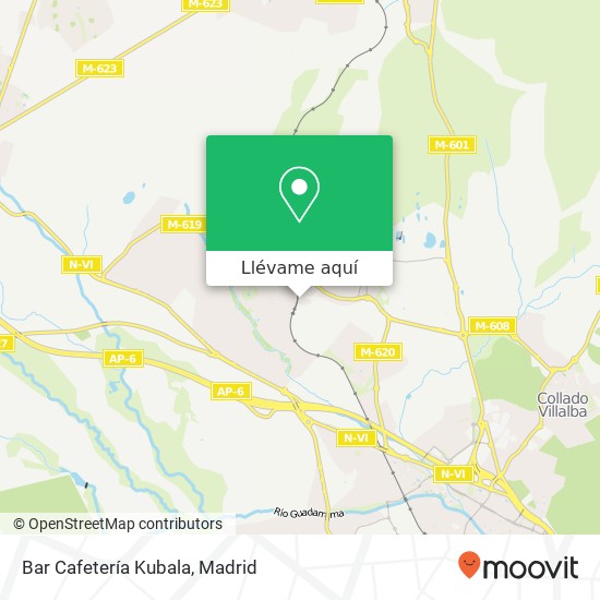 Mapa Bar Cafetería Kubala, Avenida de Vigo 28430 Alpedrete