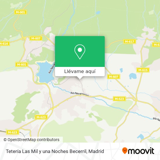 Mapa Tetería Las Mil y una Noches Becerril