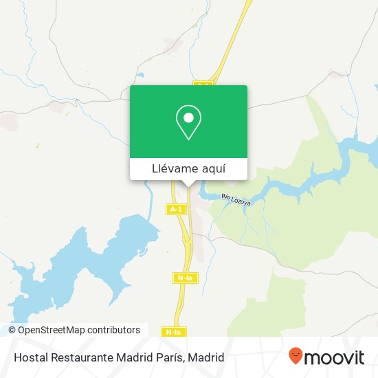 Mapa Hostal Restaurante Madrid París, Avenida Madrid, 37 28730 Buitrago del Lozoya