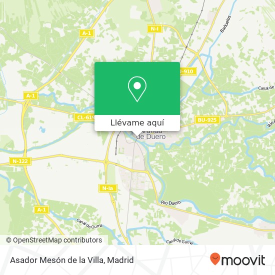 Mapa Asador Mesón de la Villa, Avenida de la Sal, 3 09400 Aranda de Duero
