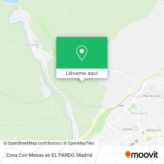 Mapa Zona Con Mesas en EL PARDO