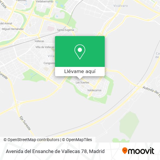 Mapa Avenida del Ensanche de Vallecas 78