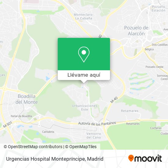 Mapa Urgencias Hospital Montepríncipe