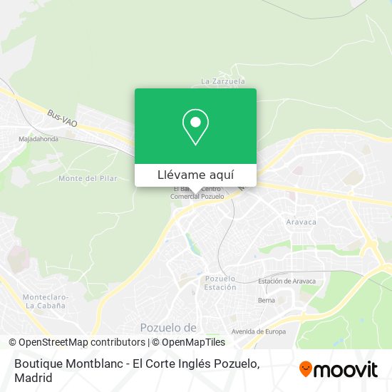 Mapa Boutique Montblanc - El Corte Inglés Pozuelo