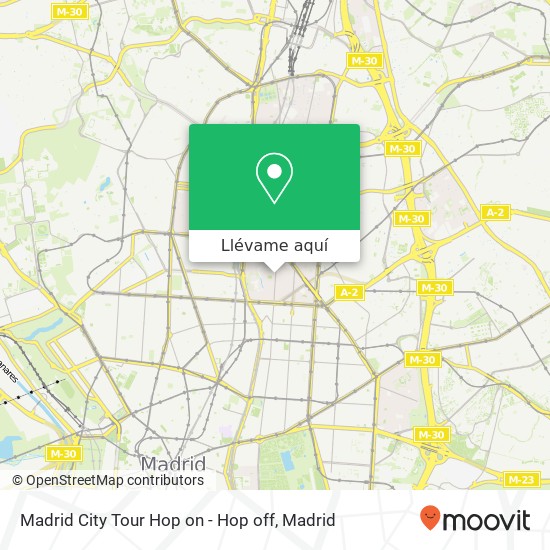 Mapa Madrid City Tour Hop on - Hop off