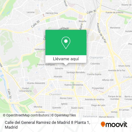 Mapa Calle del General Ramírez de Madrid 8 Planta 1
