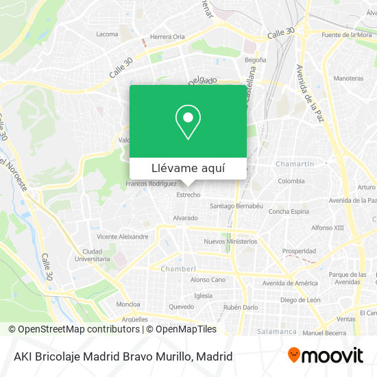 Mapa AKI Bricolaje Madrid Bravo Murillo
