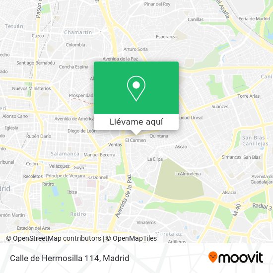 Mapa Calle de Hermosilla 114