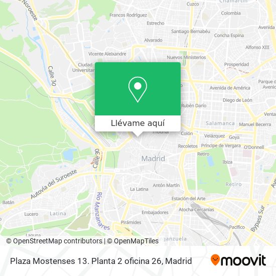 Mapa Plaza Mostenses 13. Planta 2 oficina 26